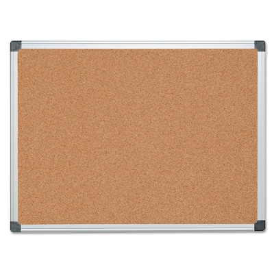 MasterVision® Value Cork Bulletin Board with Aluminum Frame, 36 x 48, Silver (BVCCA051170)