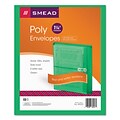 Smead Heavy Duty Plastic File Pocket, 1 1/4 Expansion, Letter Size, Green, 5/Each (SMD89523)
