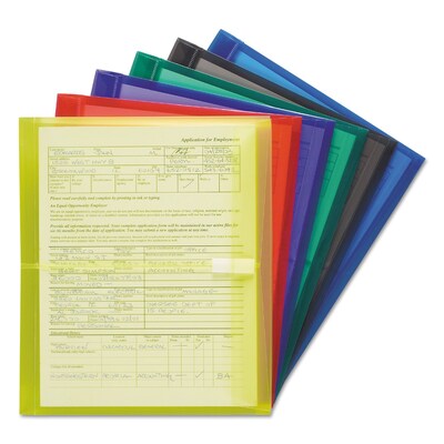 Smead 1 1/4 Expansion Poly Letter Envelope with Hook and Loop Closure, 9.75 x 11.625, Assorted, 6