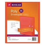 Smead Poly String & Button Interoffice Envelopes, Transparent Red, 5/Pack (89527)