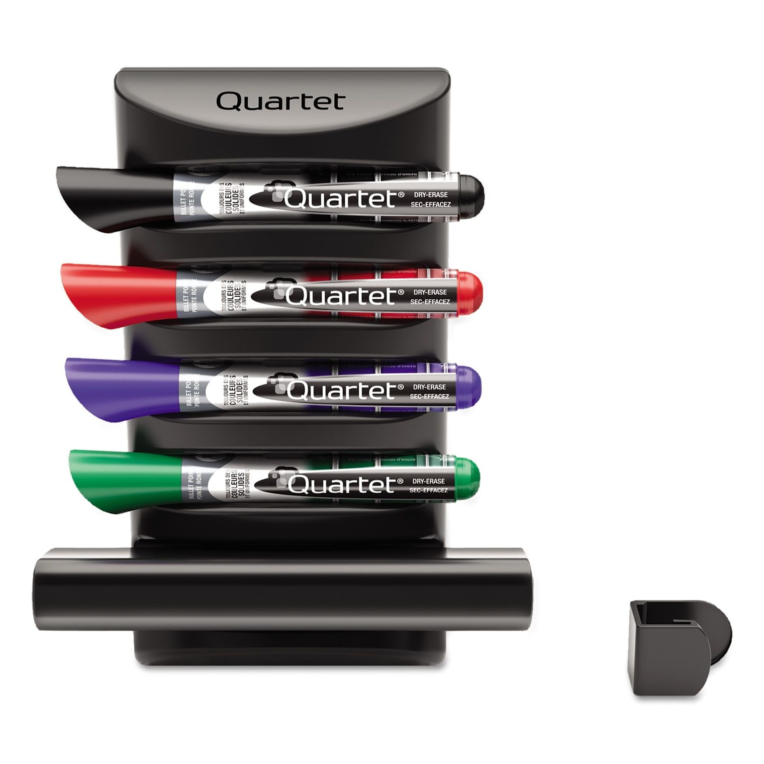 Quartet EndureGlide Dry Erase Markers Caddy Set, Chisel Tip, Assorted, 4/Pack (558)
