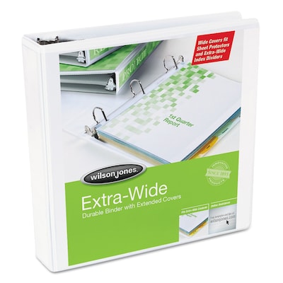 Wilson Jones View Binder with Oversized Cover, White, 550 Sheet Capacity, 2 (Ring Diameter)