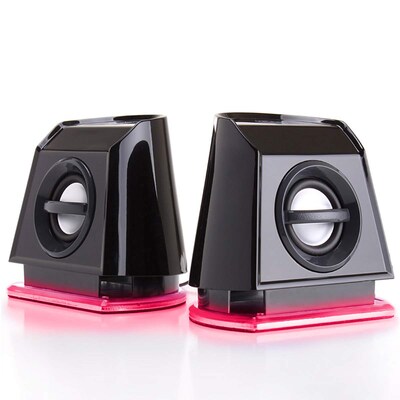 GOgroove Bass Pulse 2MX GGBP2MX100RDUS Laptop Speakers, Red & Black