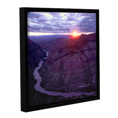 ArtWall Green River Dinosaur Gallery-Wrapped Canvas 14 x 14 Floater-Framed (0uhl077a1414f)