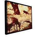 ArtWall Morning Deer Gallery-Wrapped Canvas 24 x 32 Floater-Framed (0uhl085a2432f)