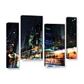 ArtWall Night City 3 4-Piece Gallery-Wrapped Canvas Staggered Set 24 x 36 (0str013i2436w)