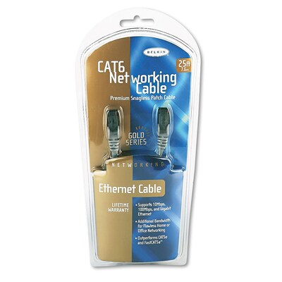 Belkin® 25 RJ45 Cat-6 Patch Cable; Grey