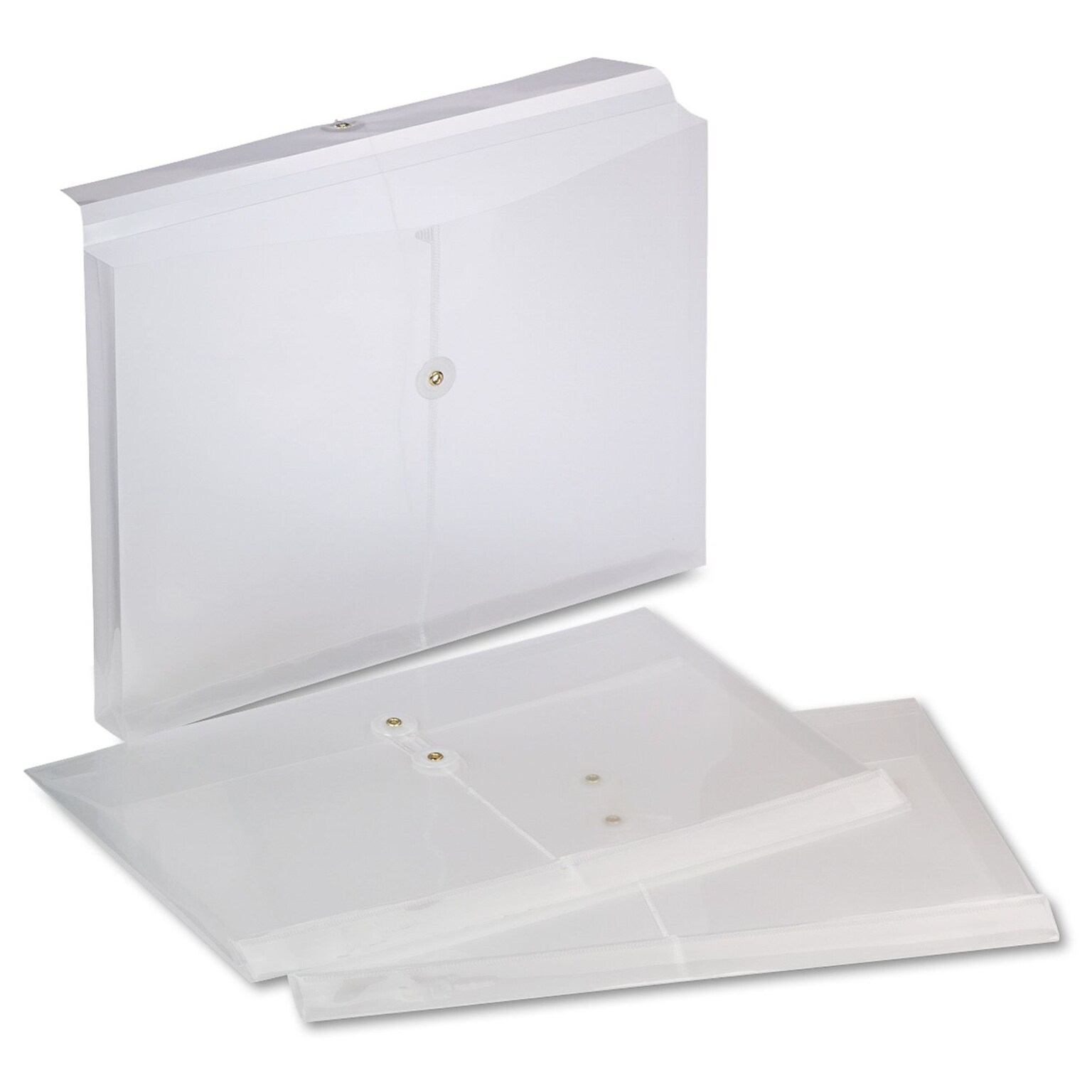 Pendaflex Plastic Button & String Booklet Envelope, Clear, 8 1/2 x 14, 3/Pack (63814-3)
