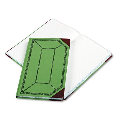 Canvas Record Book, 300 Pages, 12 1/2 x 7 3/4, Green