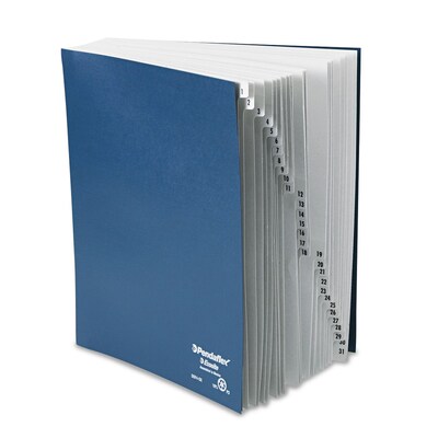 Pendaflex Desk File, 1-31 Index, Letter Size, Acrylic-Coated Pressboard, Black/Blue