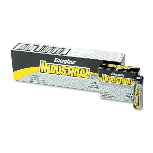 Energizer® Industrial® Alkaline Batteries, AA, 24/Box (EN91