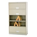 HON® Brigade® 600 Series 5 Drawer Lateral File Cabinet with Receding Doors, Putty, 36W (HON625LL)