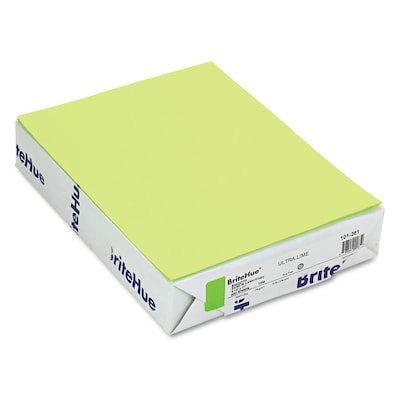 Mohawk BriteHue® Multipurpose Color Paper, Ultra Lime, 8 1/2(W) x 11(L), 20 lbs., 500/Ream