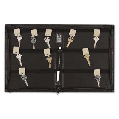 SecurIT® Security-Backed Zippered Case, 288-Key, Vinyl, 9 x 1 x 11 5/8, Black (AZSECU04988)