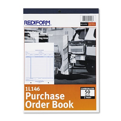 Rediform 2-Part Carbonless Purchase Requisitions, 8.5"L x 11"W, 50 Sets/Book (RED1L146)