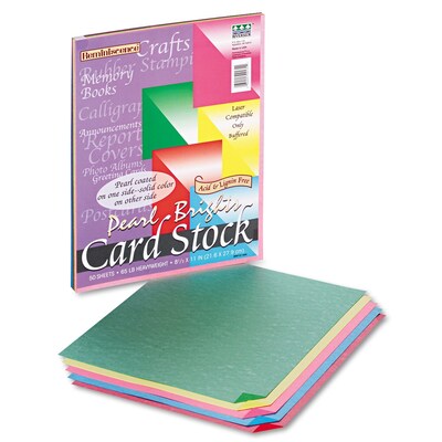 Pacon® Reminiscence Card Stock Paper, 65 Lbs. Assorted Bright Colors, 8 1/2H x 11W, 50 Sheets/Pk (09131)