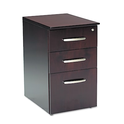 Safco® Napoli Collection In Mahogany, Pedestal File, 3 Drawer