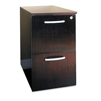 Safco® Napoli Collection In Mahogany, Pedestal File, 2 Drawer