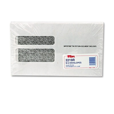 TOPS® Double Window Tax Form Envelope, White, 9 x 5 5/824/Pack (2219R)