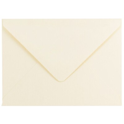 JAM Paper A7 Strathmore Invitation Envelopes with Euro Flap, 5.25 x 7.25, Ivory Laid, 25/Pack (19214