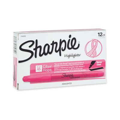 Sharpie® Accent® Pink Ribbon Highlighter, Pink, 12/pk (1741910)