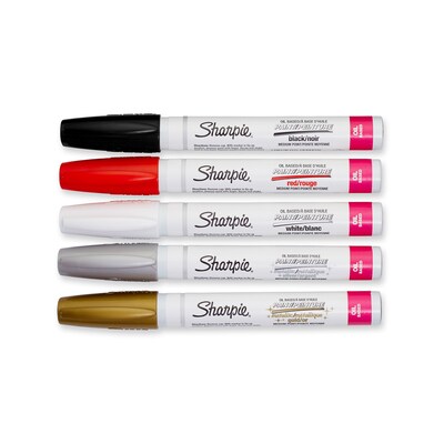 Sharpie Oil-Based Paint Marker, Medium Point, Yellow Ink, Pack of 12