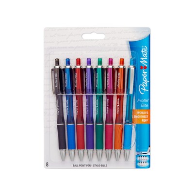 Paper Mate Profile Elite Retractable Ballpoint Pen, Bold Point, Multi Color Ink, 8/Pack (1776385)