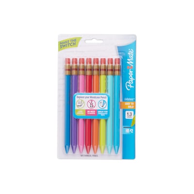 Paper Mate® Mates Mechanical Pencil, 1.3 mm Lead, Colored Barrels, 8/pk (1862168)