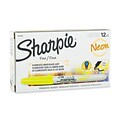 Sharpie® Neon Permanent Markers, Fine Point, Neon Yellow, 12/pk (1878456)