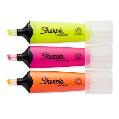 Sharpie Clear View Highlighter, Chisel Tip, Assorted, 3/Pack