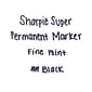 Sharpie Super Permanent Marker, Fine Tip, Black, Dozen (33001)