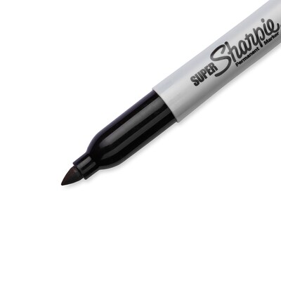 Sharpie Super Permanent Markers, Fine Tip, Black, 6/Pack (33666)