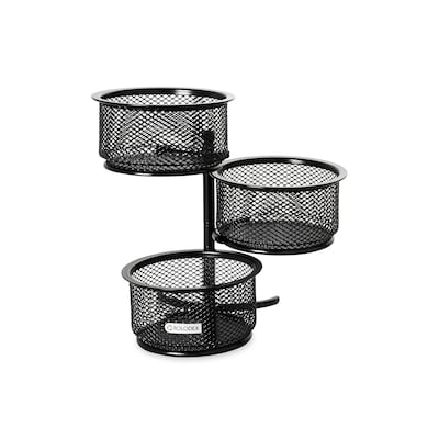 Rolodex® Black Mesh Three-Tier Clip Dish