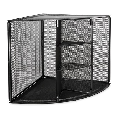 Eldon Stackable Wire Mesh Compartment Storage, Black (62630)