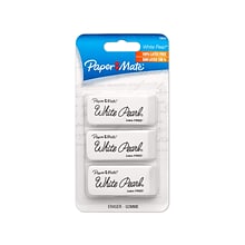 Paper Mate® White Pearl Latex-Free Plastic Eraser, 3/Pack (70624)