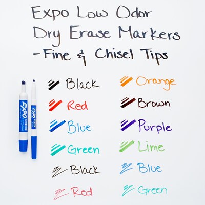 Expo Low Odor Dry-Erase Kit, Anti-Roll, Assorted Colors (80054)