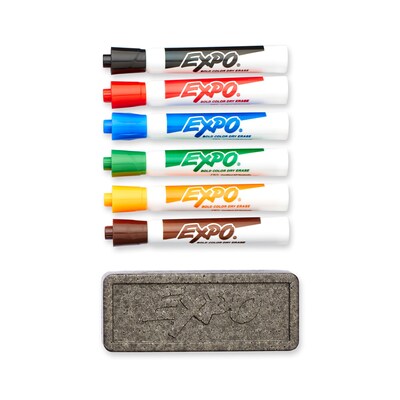 Expo&reg; Dry-Erase Organizer Kit, Chisel Tip, Assorted Colors, 6/pk (83056)
