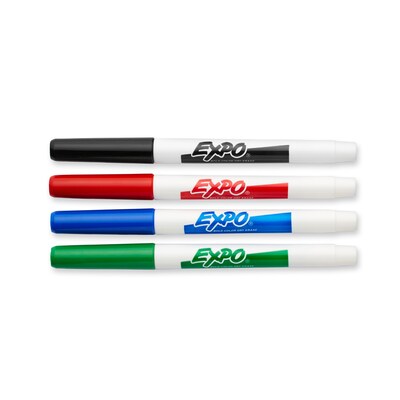 Expo® Fine Tip Dry-Erase Markers, Assorted, 4/Pack