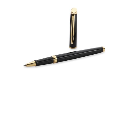 Waterman Hemisphere Black/Gold Rollerball Pen, Fine Point, 0.7 mm, Black (S0920650)