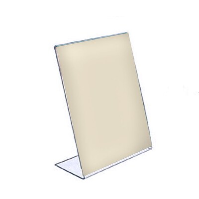 Azar Vertical Slanted Sign Holder, 14 x 8 1/2, Clear Acrylic, 10/Pack