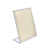 Azar Vertical Slanted Acrylic Sign Holder, 14 x 8 1/2, Clear, Acrylic, 10/Pack