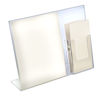 Azar Displays Sign Holder with Attached Brochure Holder, 2/Pack (252056-2-PACK)