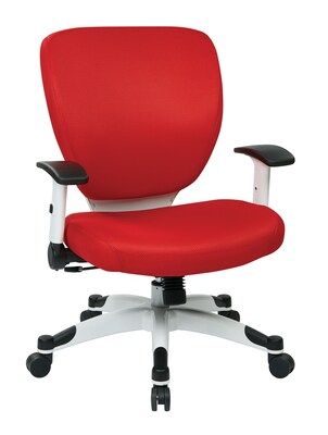 Office Star Space Seating Pulsar White Finish Frame Managers Chair, Red Fabric