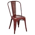 OSP Designs Bristow Armless Metal Chair; Antique Red