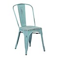 OSP Designs Bristow Armless Metal Chair, Antique Sky Blue