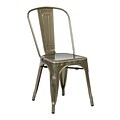 OSP Designs Bristow 4 Piece Armless Metal Chair, Gun Metal