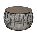 OSP Designs Metal & Wood Accent Coffee & Side Table Set, Espresso