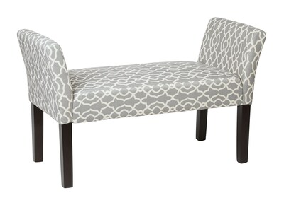 Ave Six Kelsey Cotton; Polyester & Wood Bench, Gray
