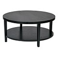 Ave Six Wood Round Coffee Table, Black