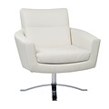 Ave Six Nova Metal, Wood, Leather & Foam Arm Chair, White